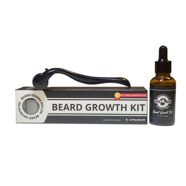 Growth Combo: Κιτ Ανάπτυξης Αραιής Γενειάδας με Derma Roller 0.50mm | Alpha Beard Co.